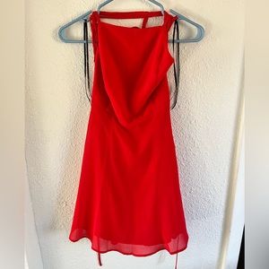 Lulus Good Deeds Red Lace-Up Dress